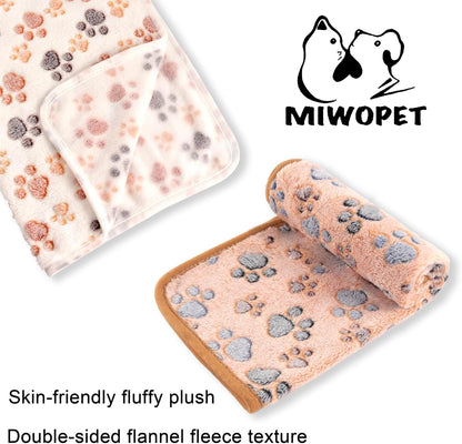 MIWOPET 3 Pack Cat and Dog Blanket Soft & Warm Fleece Flannel Sleep Mat, Great Pet Throw for Puppy, Kitten,Cats,Small, Medium & Large Dogs (Medium 30" X 20")