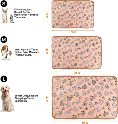 MIWOPET 3 Pack Cat and Dog Blanket Soft & Warm Fleece Flannel Sleep Mat, Great Pet Throw for Puppy, Kitten,Cats,Small, Medium & Large Dogs (Medium 30" X 20")